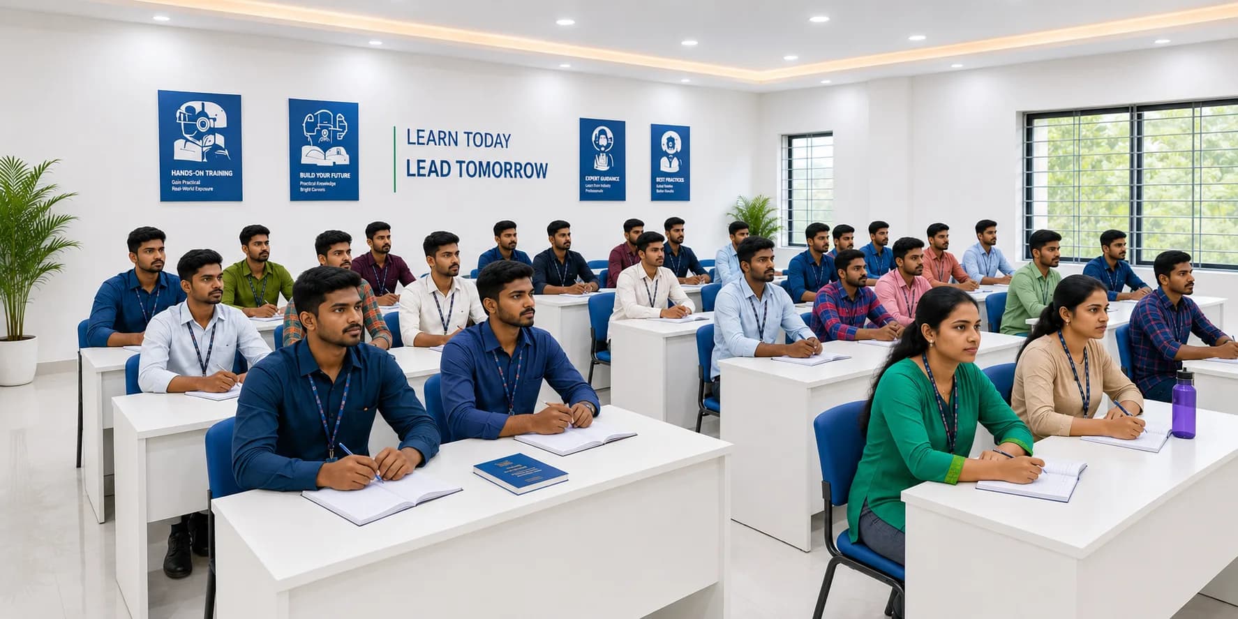 Students in vocational training lab